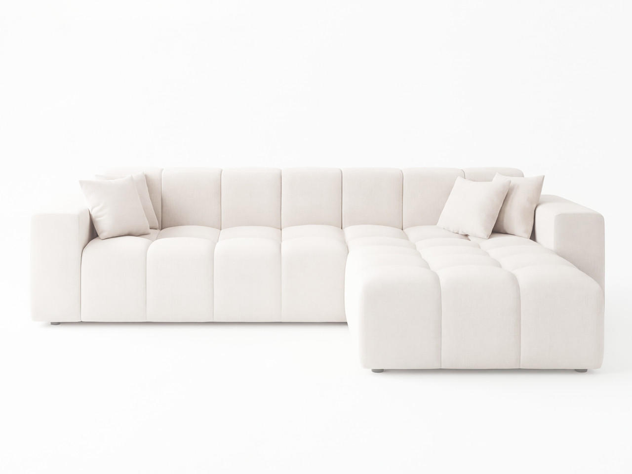 ECKSOFA Loopo Creme Rechts - Creme, Holz/Textil (265/180cm) - Graingold