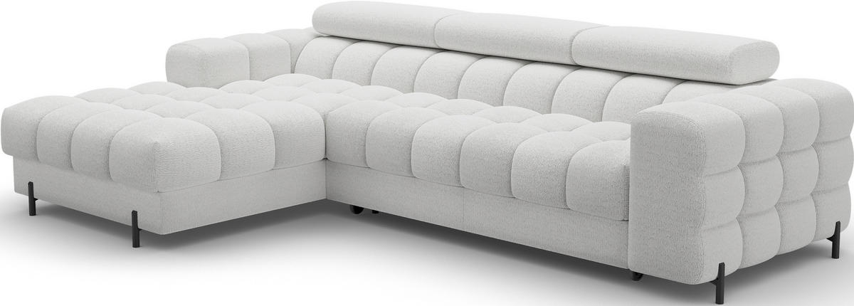 ECKSOFA FELRO mit Schlaffunktion, Bettkasten & verstellbaren Kopfstützen – Modernes Premium-Ecksofa in L-Form - Grau, Kunststoff (285/181cm) - Wohnideebilder