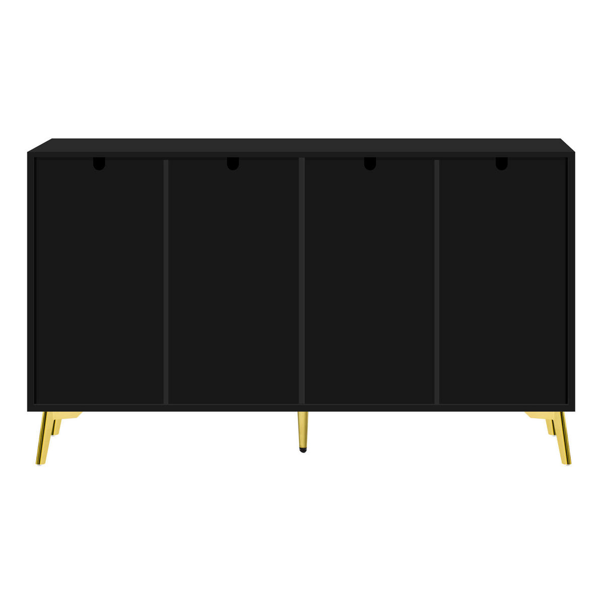 SIDEBOARD Schwarz mit 3 Schubladen, 2 Türen und offenen Fächern - Schwarz, Holzwerkstoff/Metall (140/82/37.8cm) - Urban Meuble
