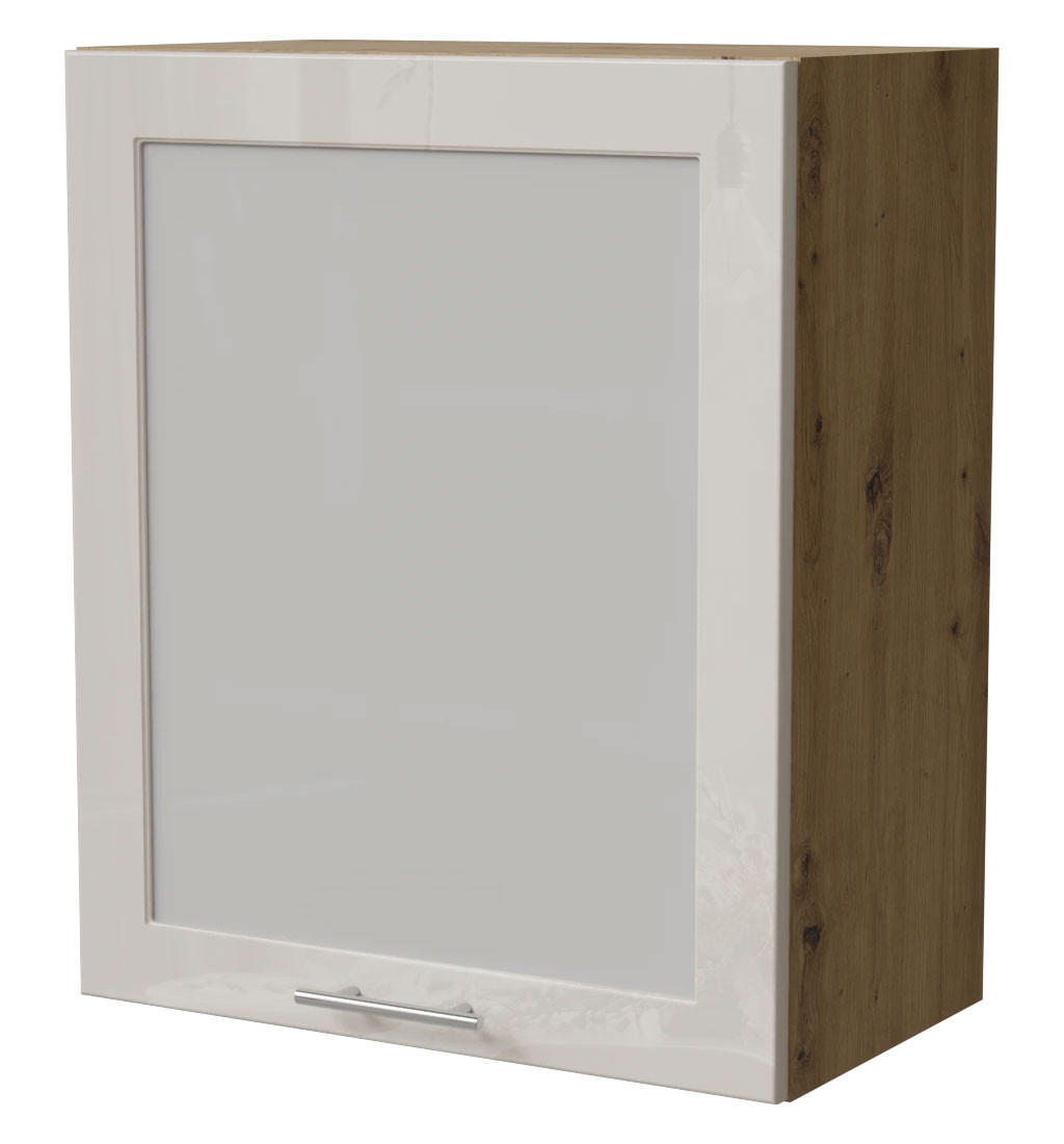 KÜCHENHÄNGESCHRANK Brerra W2S/60 Eiche Artisan / RAL 9001 creme Hochglanz 60 / 32,5 / 72cm - Creme/Eiche Artisan, Holz/Holzwerkstoff (60/72/32.5cm) - Feldmann-Wohnen