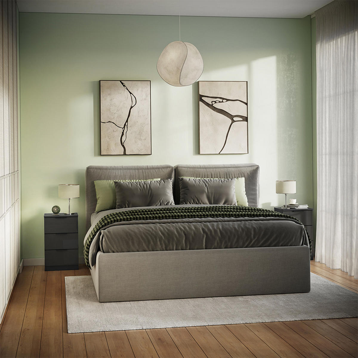 NOČNÍ STOLEK Fino Černý vysoký lesk - vysoce lesklá černá, kompozitní dřevo (37.6/61.8/35cm) - Vicco