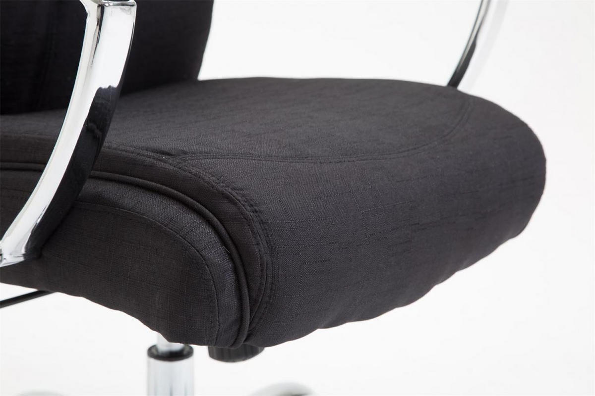 CHEFSESSEL Stoff schwarz - Chromfarben/Schwarz, Textil/Metall (65/115/73cm) - CLP