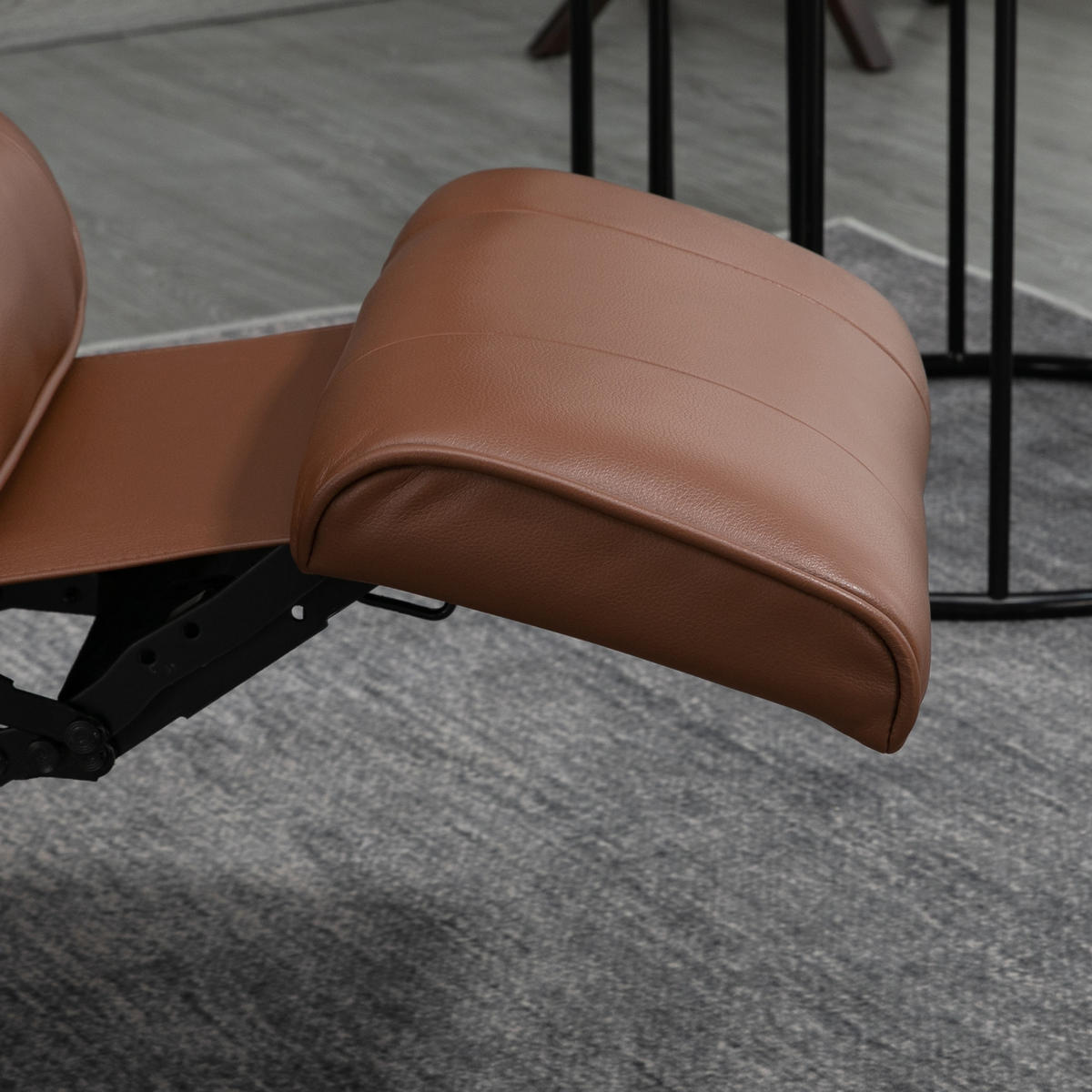 RELAXSESSEL Drehbar Fernsehsessel mit Liegefunktion, Fußstütze Kunstleder Braun - Braun, Holz/Kunststoff (87/100/78cm) - HOMCOM