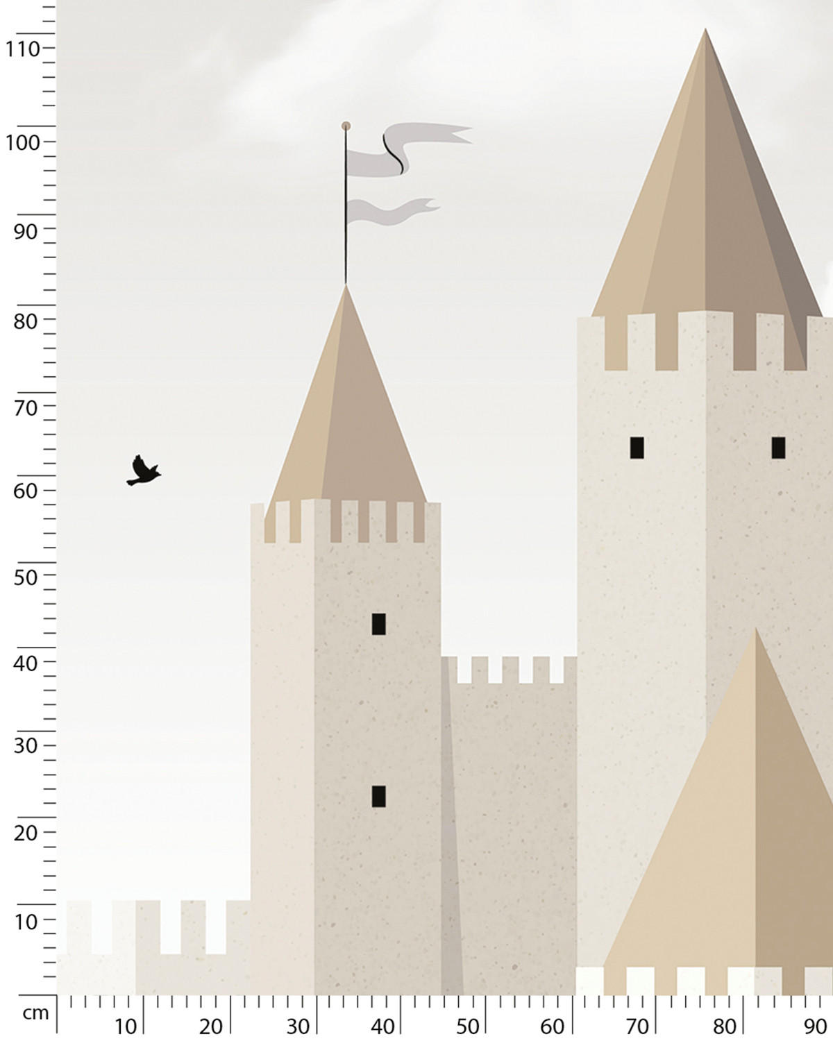 PANORAMA-VLIESTAPETE Schloss 4 x 3 m, grau - Beige/Hellgrün, Papier (400/300cm) - Lilipinso