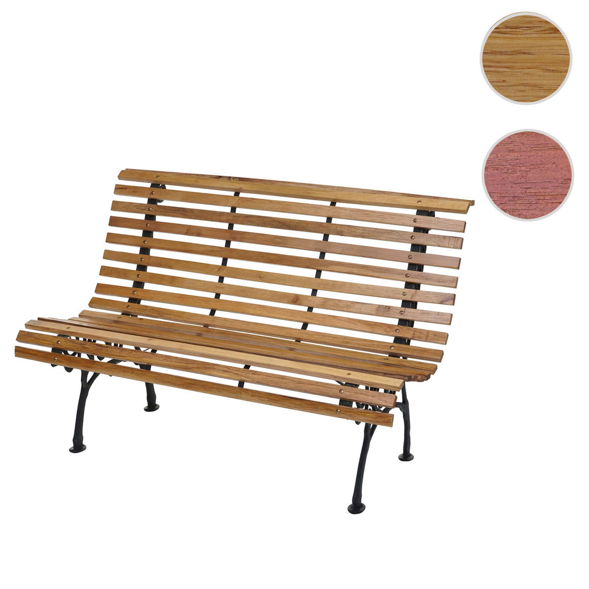 GARTENBANK 2-SITZER Schwarz, Braun - Schwarz/Braun, Holz (122/80/70cm) - MCW