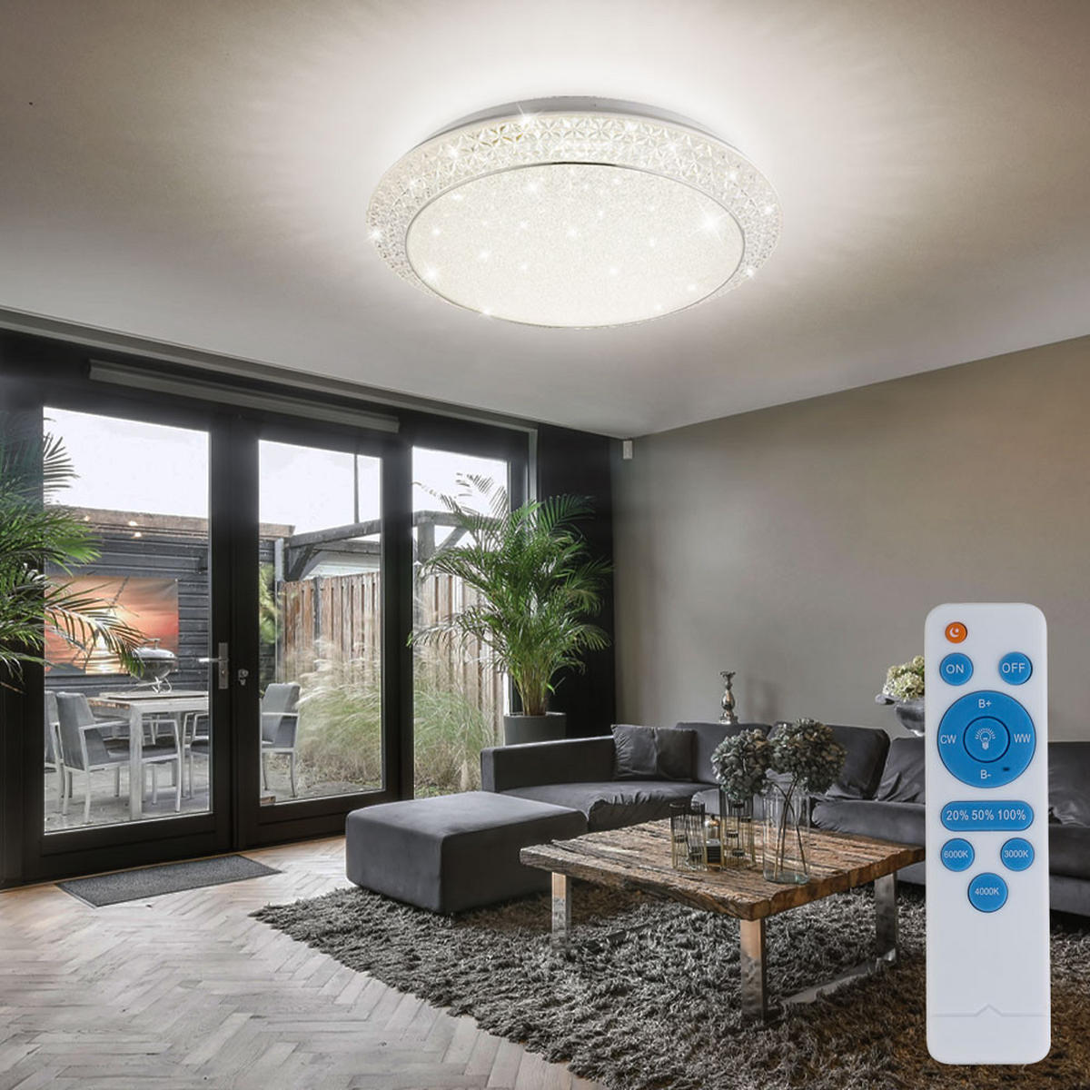 LED DECKENLEUCHTE Weiß Metall Modern - Weiß, Metall (41/41/10cm)