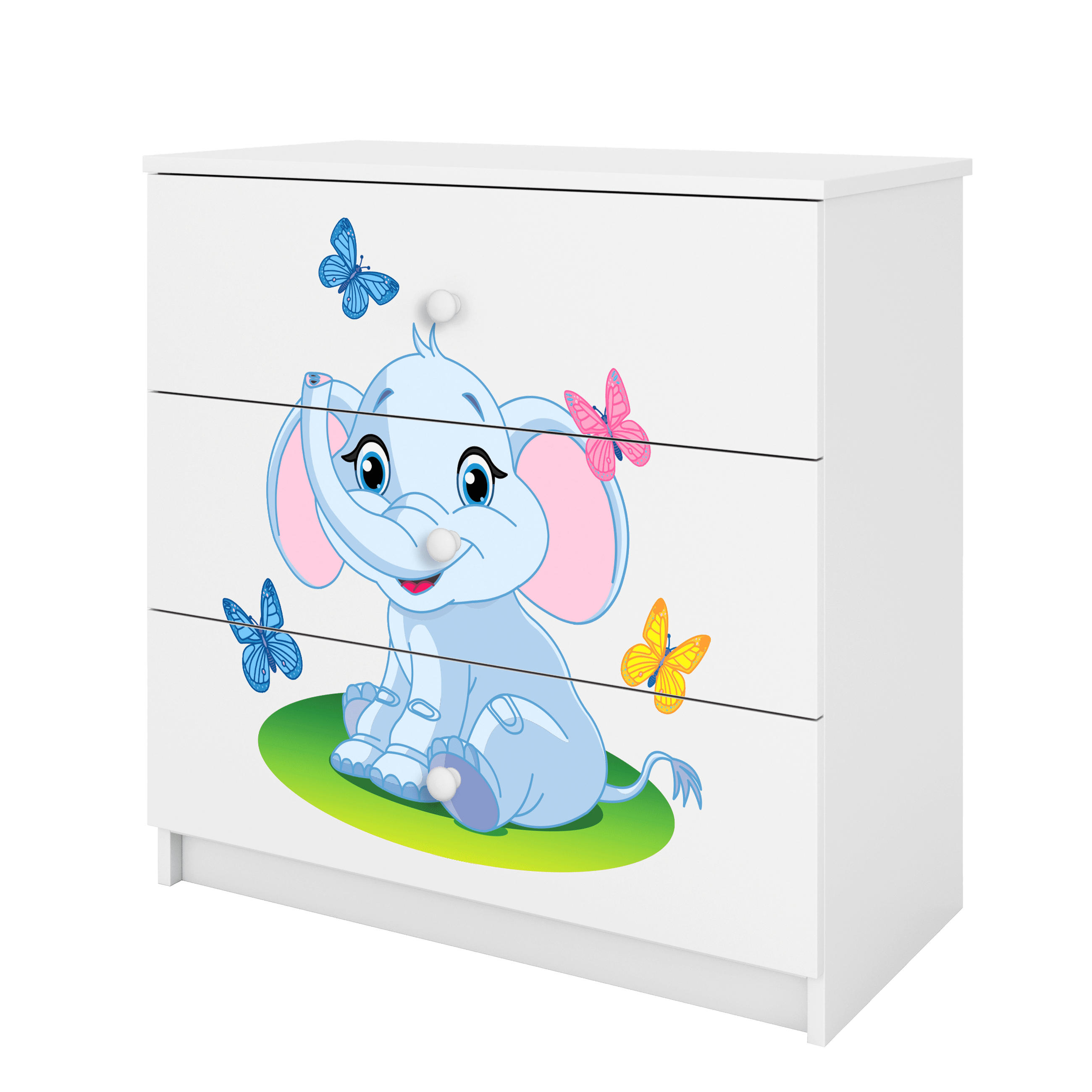 KOMMODE Babydreams Elefant 81/81/41 - Weiß, Holzwerkstoff (81/81/41cm) - RAUMHIRSCH FURNITURE