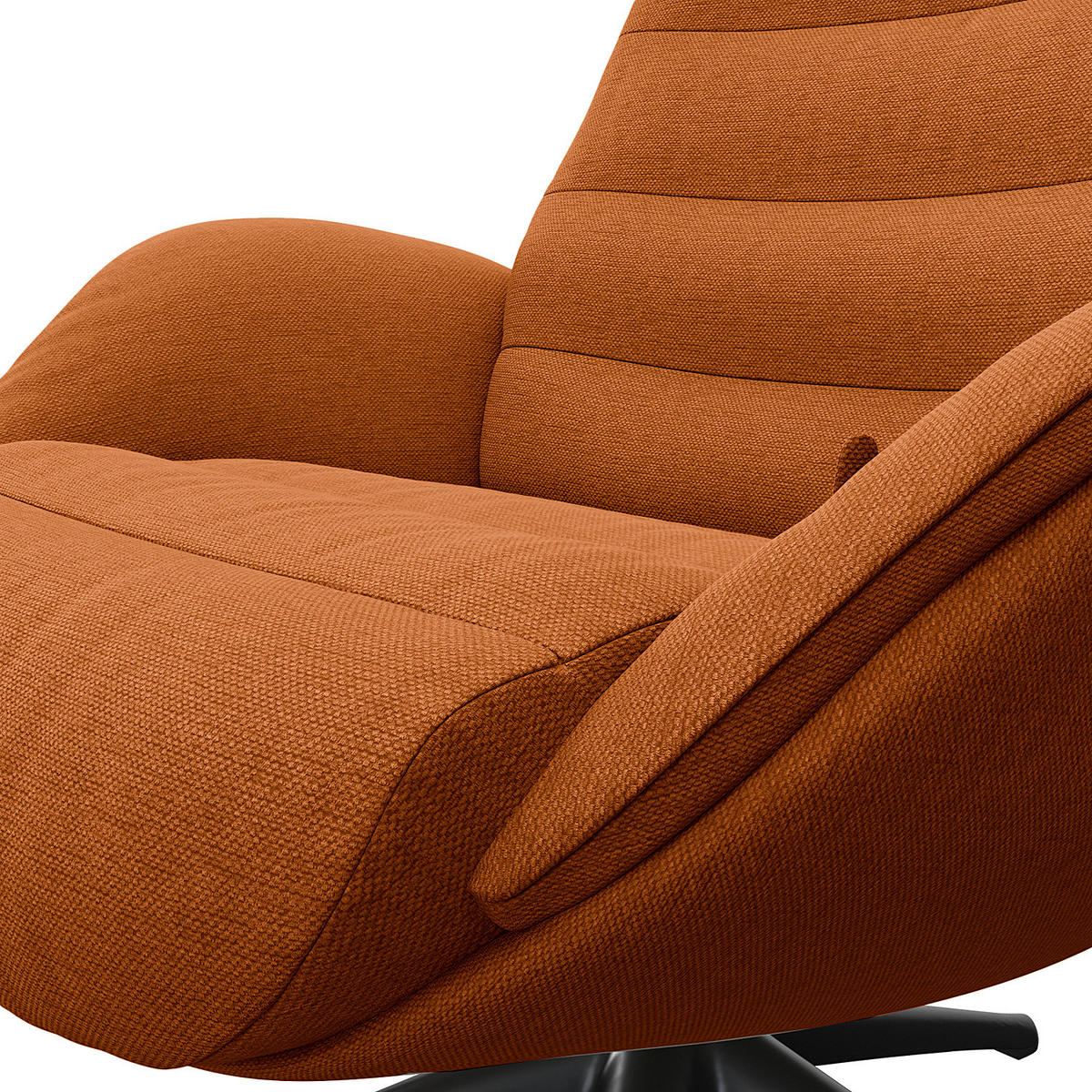 RELAXSESSEL - Schwarz/Orange, Textil/Metall (90/107/90cm) - home24