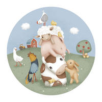 TAPETENKREIS Kinderzimmer Little Farm - Multicolor, Papier/Kunststoff (100/100cm) - Little Dutch