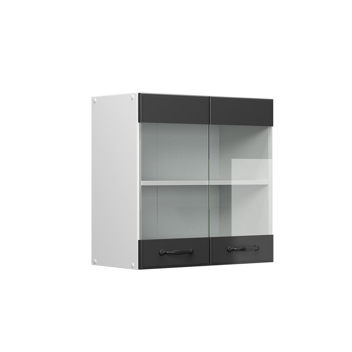 KÜCHENGLASSCHRANK R-Line Anthrazit Landhaus 60 cm - Anthrazit/Weiß, Holzwerkstoff (60/60/31cm) - Vicco
