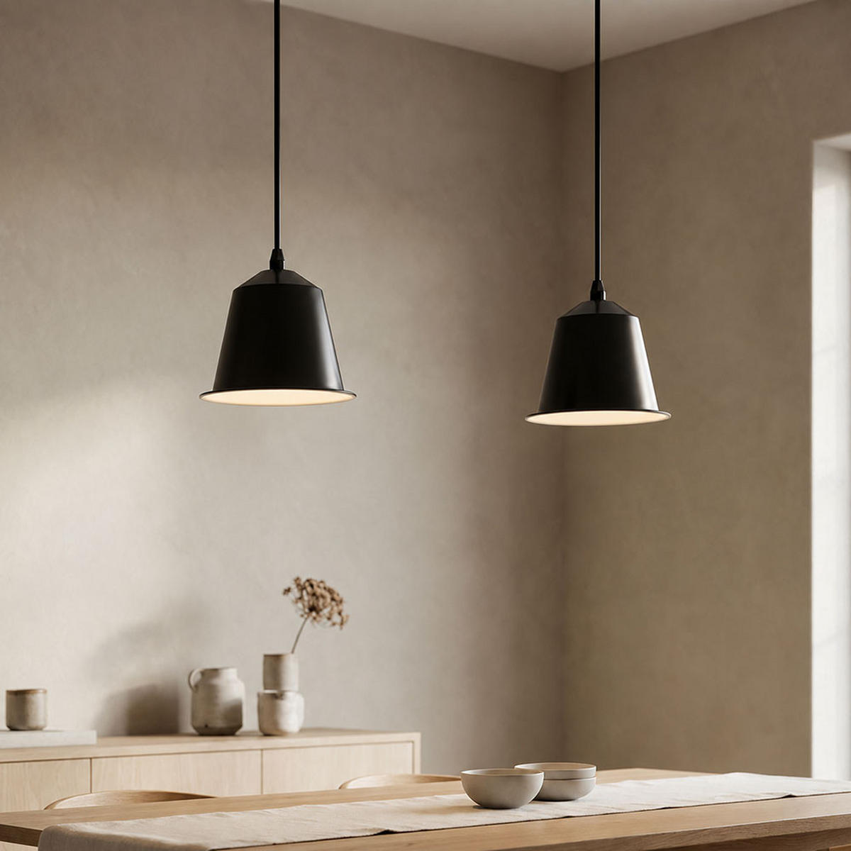 LED HÄNGELEUCHTE Ginosa Schwarz - Schwarz, Metall (17.5/17.5/110cm)
