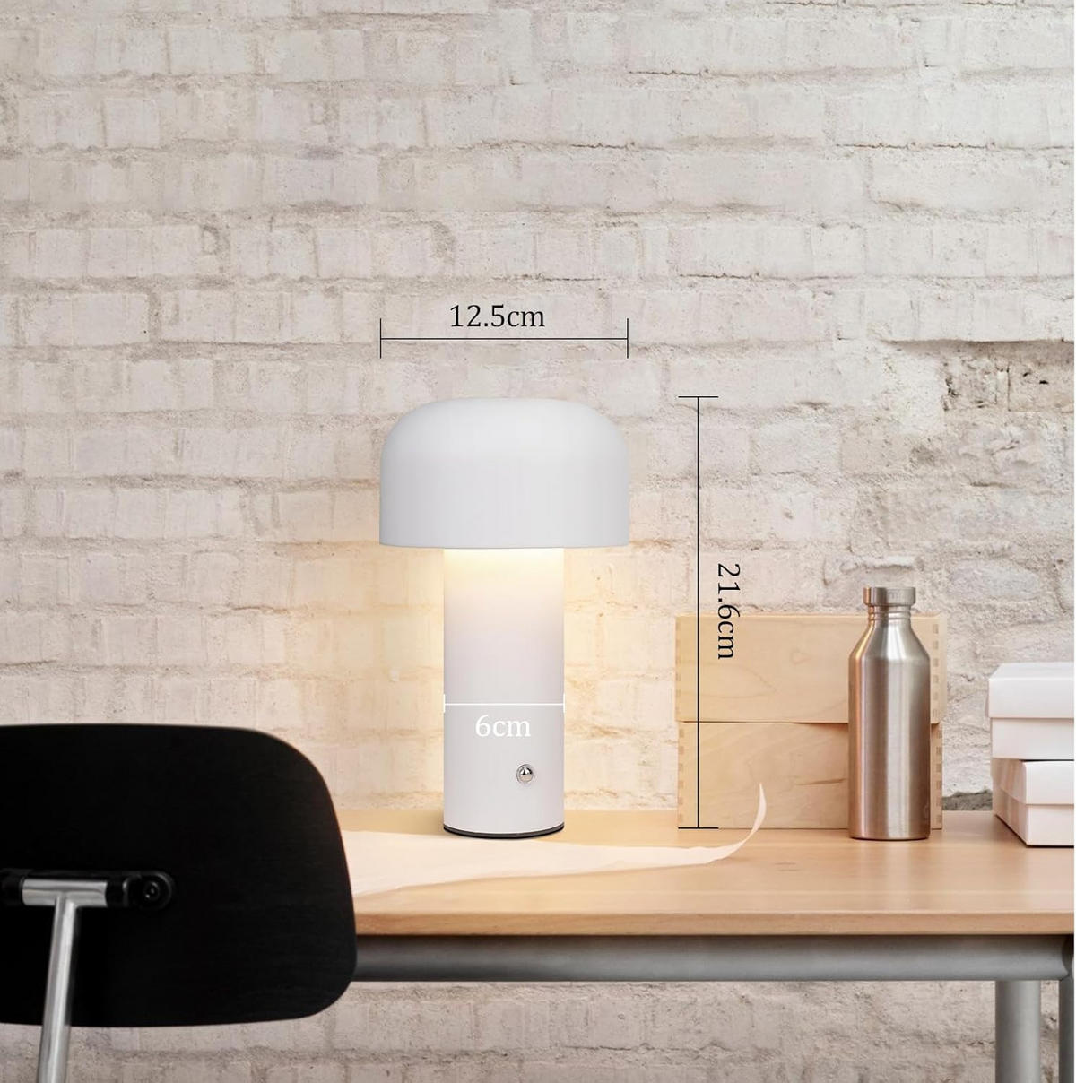 TISCHLEUCHTE Flutrin 12.6/6.0/21.6 cm - Weiß, Metall (21.6/12.6/6cm) - ZMH