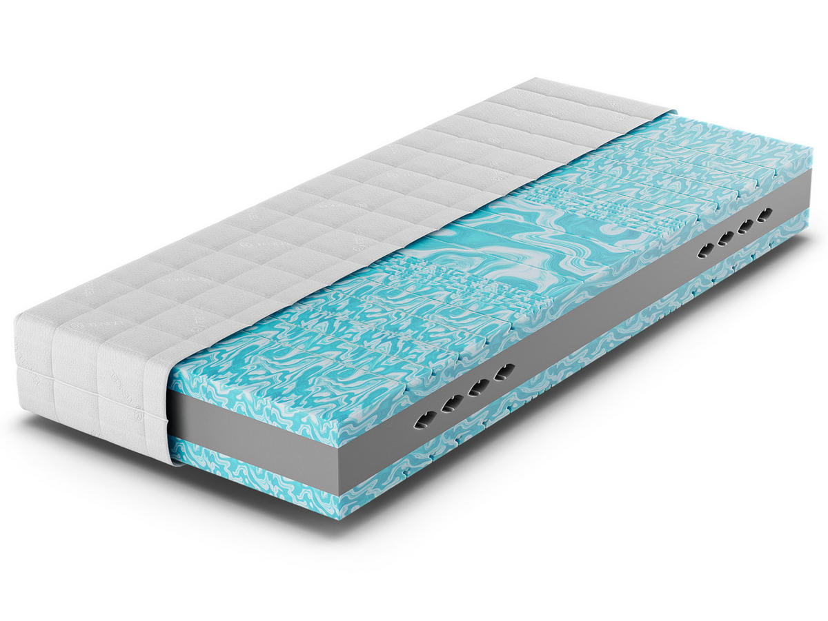 MATRATZE TriFlex Hybrid, 3 Schichten, Größe: 100x200, Härtegrad: Mittelfest - Weiß, Textil (100/200cm) - Betten-ABC