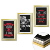 WANDBILDER 3er Set - 20x30 cm Goldrahmen - Motivation, Training, Selbstentwicklung - Goldfarben, Kunststoff (20/30cm) - ArtPrintCave