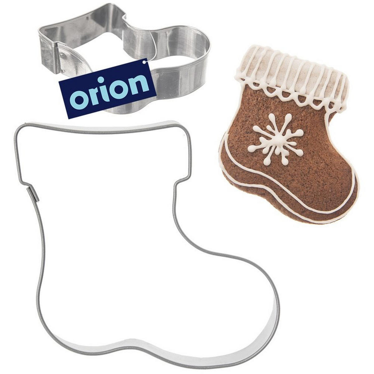 AUSSTECHFORM Weihnachtsstrumpf 6 cm Silber - Silberfarben, Metall (5.5/1.5/6cm) - Orion 