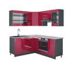 ECKKÜCHE Fame-Line Bordeaux Hochglanz/Anthrazit 160 x 190 cm AP Marmor - Bordeaux/Anthrazit, Holzwerkstoff (190/81.6/60cm) - Vicco
