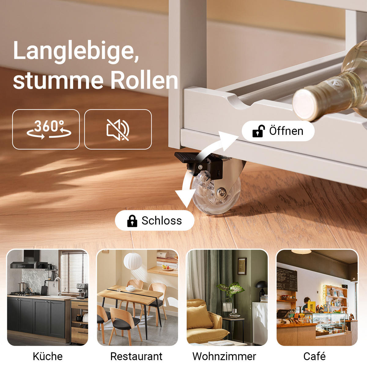 KÜCHENWAGEN Hellbraun - Hellbraun, Holz/Holzwerkstoff (67/87/38cm) - SoBuy