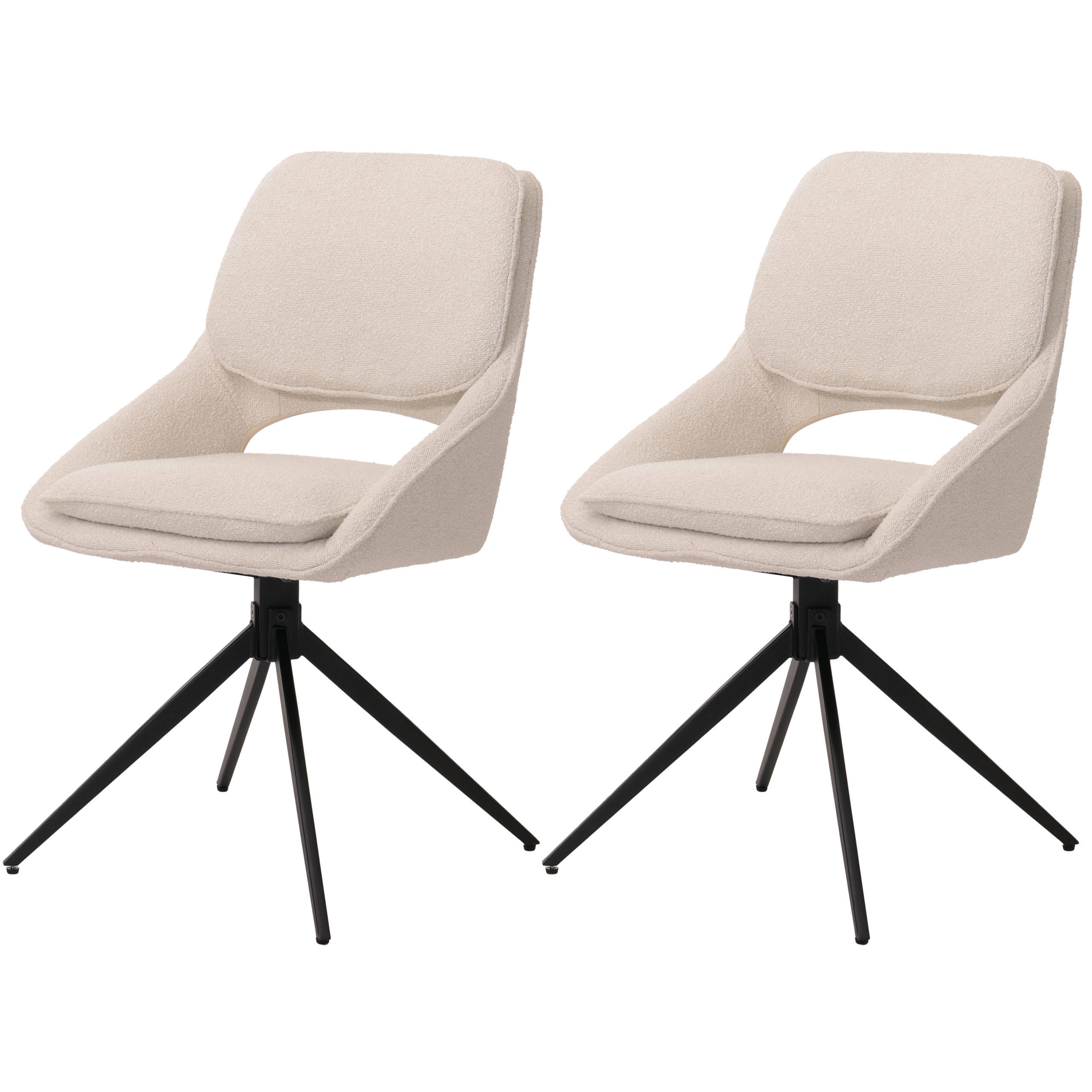 ESSZIMMERSTUHL Cremeweiß 2er-Set - Weiß, Textil (55/87/55cm) - MCW