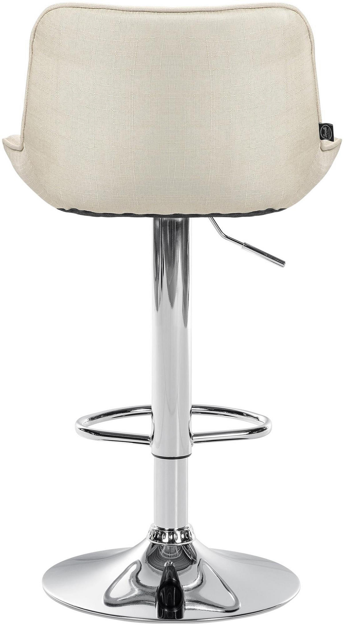 BARHOCKER 2er Set Vulcano Stoff chrom creme - Chromfarben/Naturfarben, Textil/Metall (49/106/51cm) - TPFLiving