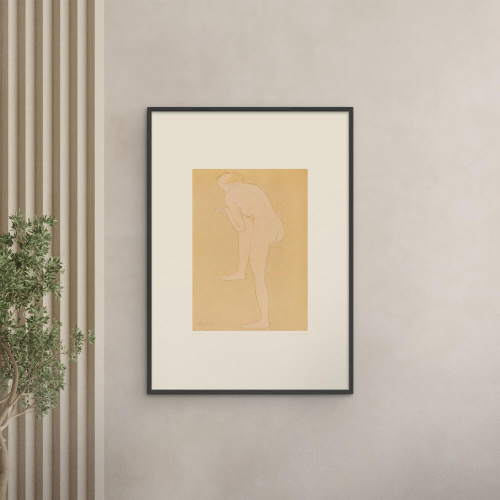 POSTER mit Rahmen Arch Atelier - Auguste Rodin - Schwarz/Orange, Holz/Papier (30/40cm) - Poster&Frame