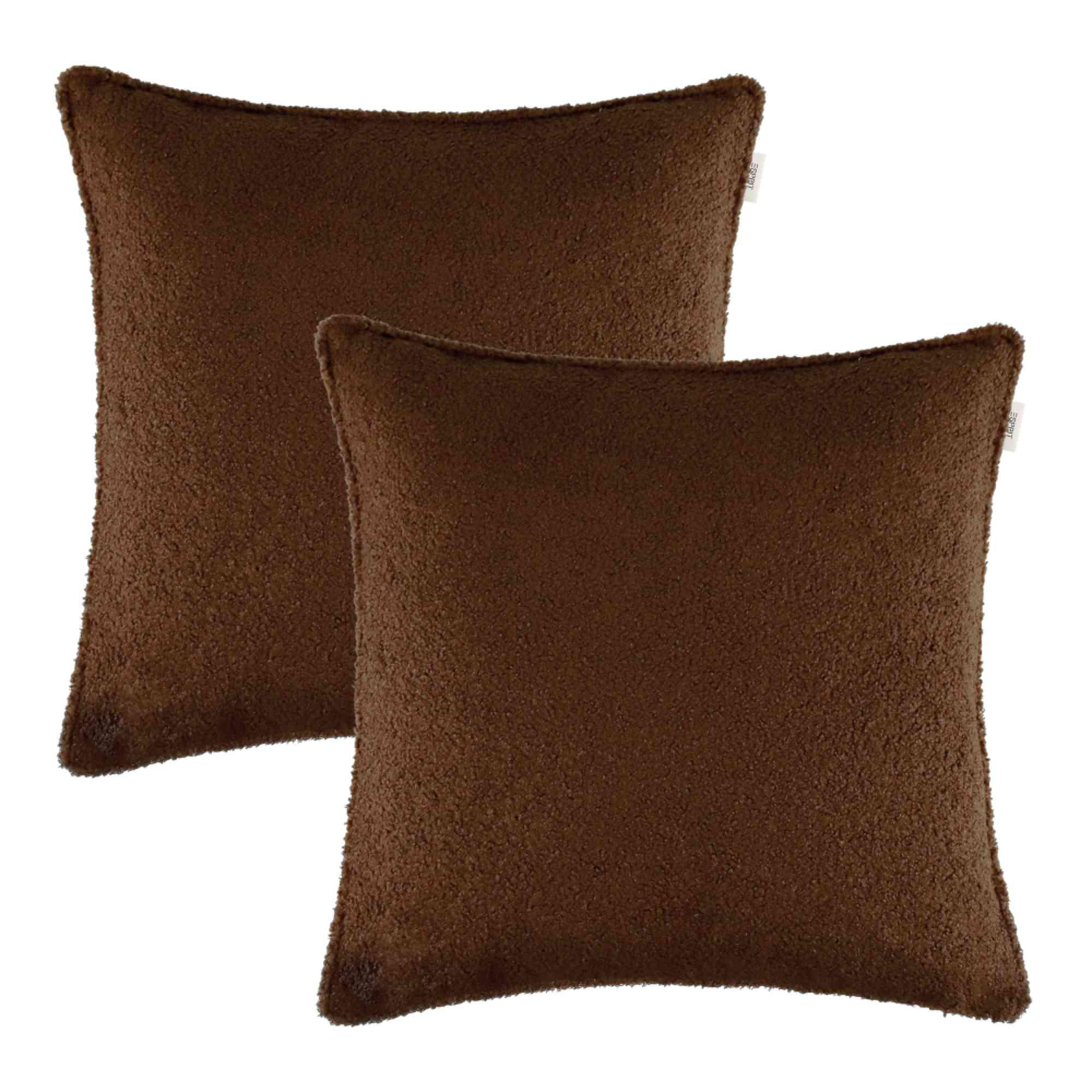 ZIERKISSENHÜLLE DEKOKISSENHÜLLE CUTE 2er Set - Braun, Textil (45/45cm) - Esprit