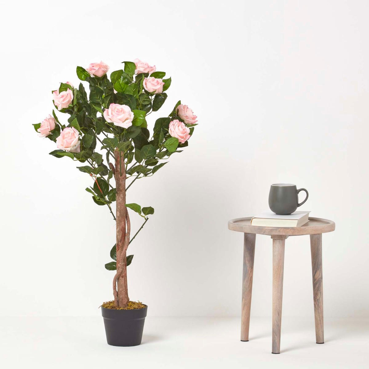 KUNSTBAUM Rosenstock rosa, 90 cm - Rosa, Kunststoff (90cm) - Homescapes