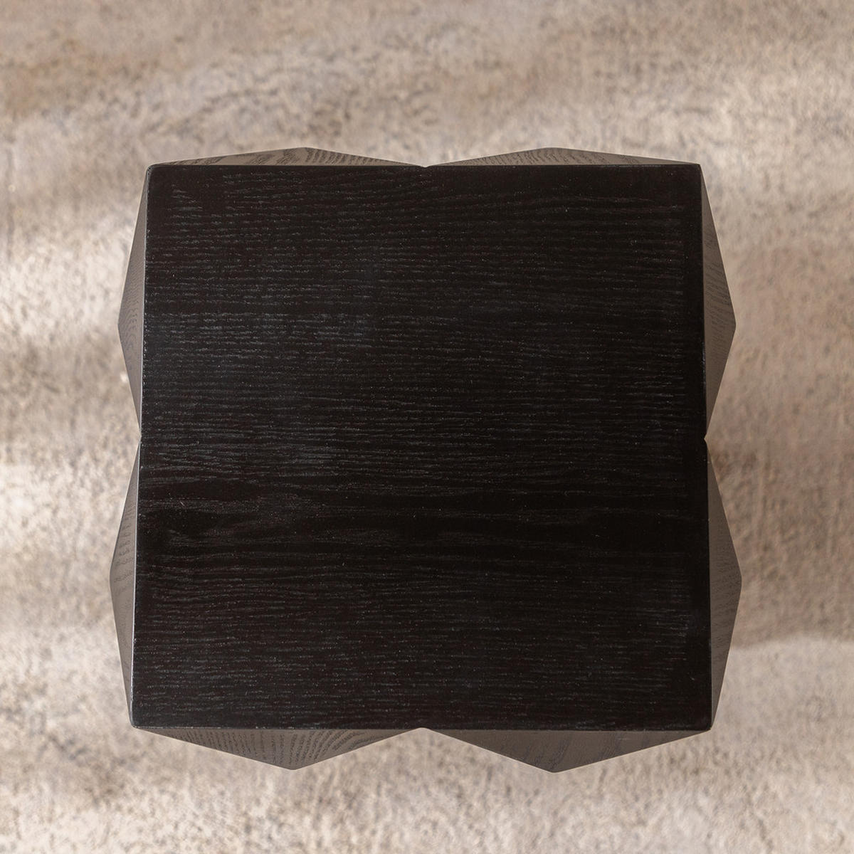 BEISTELLTISCH 60 cm Höhe mit dreidimensionalem Reliefdesign in retro Schwarz - Schwarz, Holzwerkstoff (37/37/60cm) - OKWISH