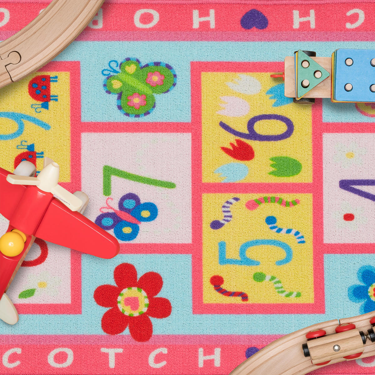 KINDERTEPPICH - Pink, Kunststoff/Textil (67/179cm) - Relaxdays