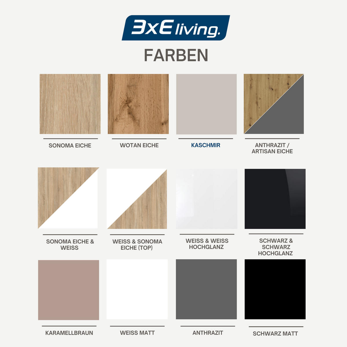KOMMODE 3 Schubladen, Farbe: Sonoma-Eiche / Mattweiß, 78 x 70 x 39 cm - Weiß/Sonoma Eiche, Holzwerkstoff (70/78/39cm) - 3XE LIVING
