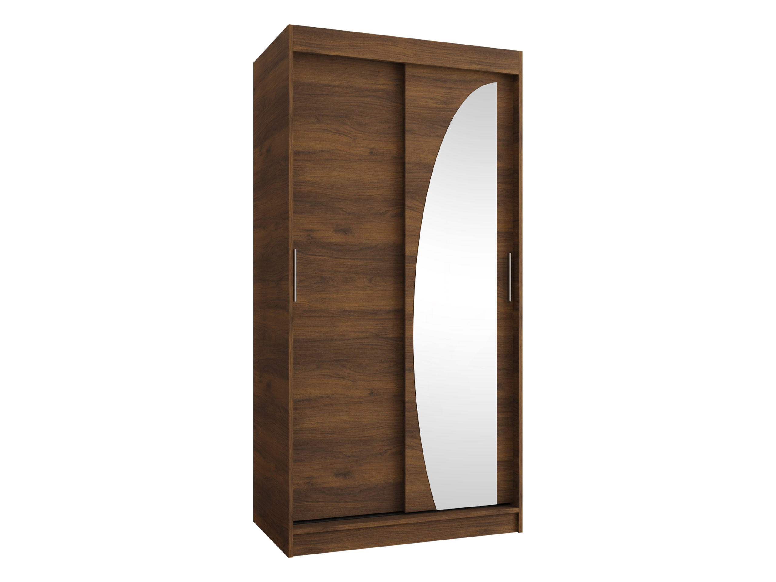 SCHWEBETÜRENSCHRANK Wika 100 cm mit Schubladen - Silberfarben/Nussbaumfarben, Holzwerkstoff/Kunststoff (100/200/62cm) - MIRJAN24