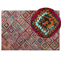 TEPPICH geflochten Kaiseri 200/140 cm - Multicolor, Textil (140/200cm) - Beliani