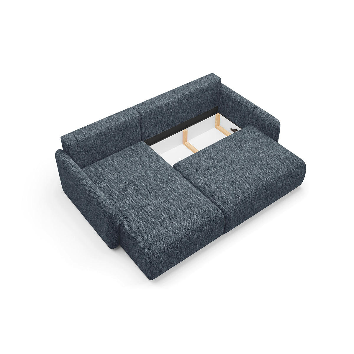 ECKSOFA Lazare 3 Sitzplätze Blau - Blau, Holz (217/148cm) - Petits-meubles