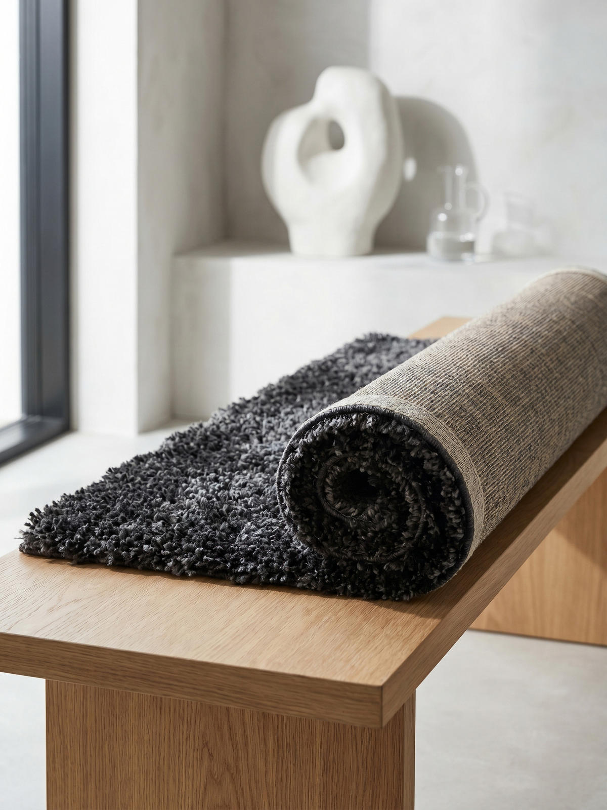 HOCHFLORTEPPICH Shaggy Uni Kuschelig Waschbar Wohnzimmer Läufer Grau 80x250 cm – SALZACH - Grau, Textil (250/80cm) - KADIMA DESIGN