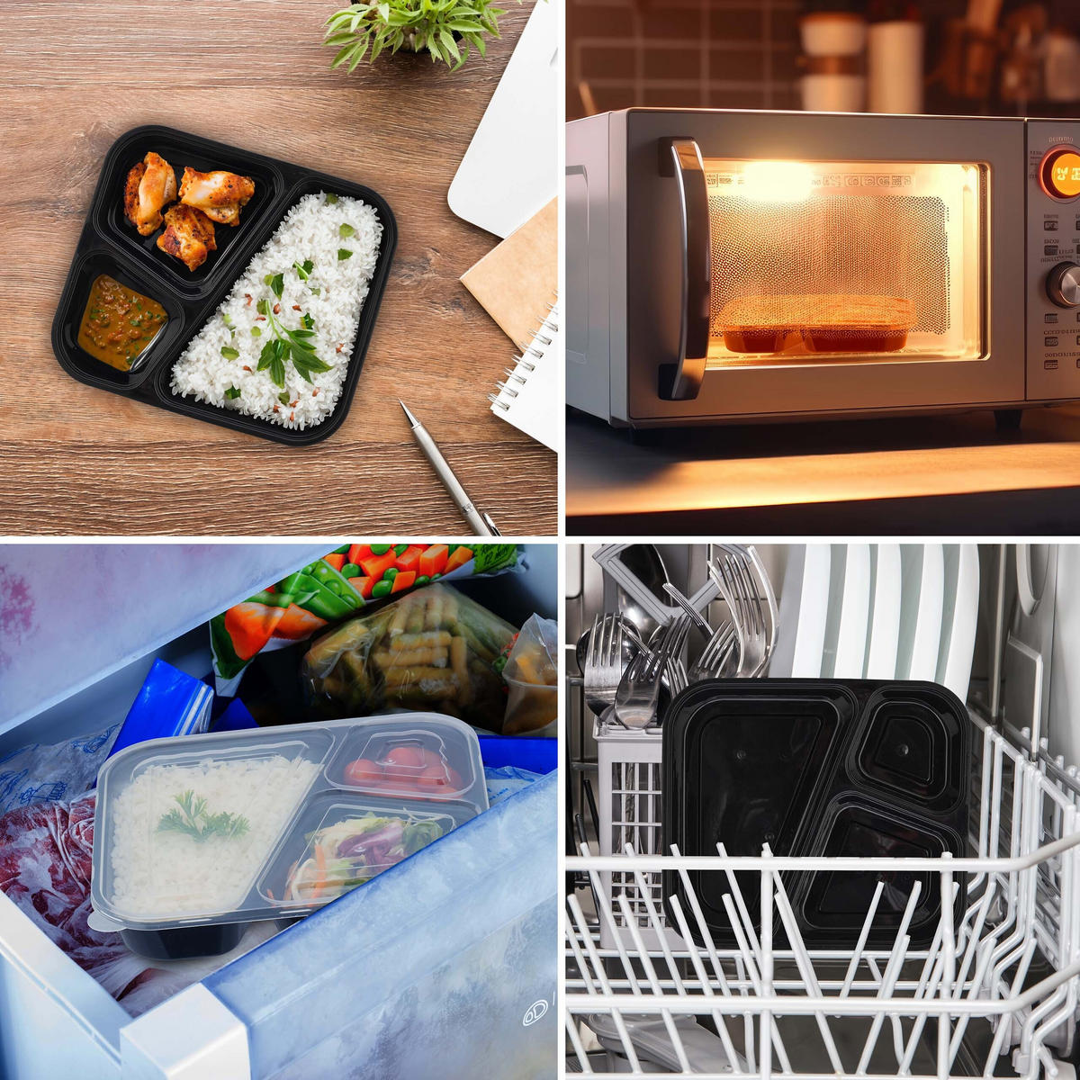 24XPREP boxy - čierna, plast - Relaxdays