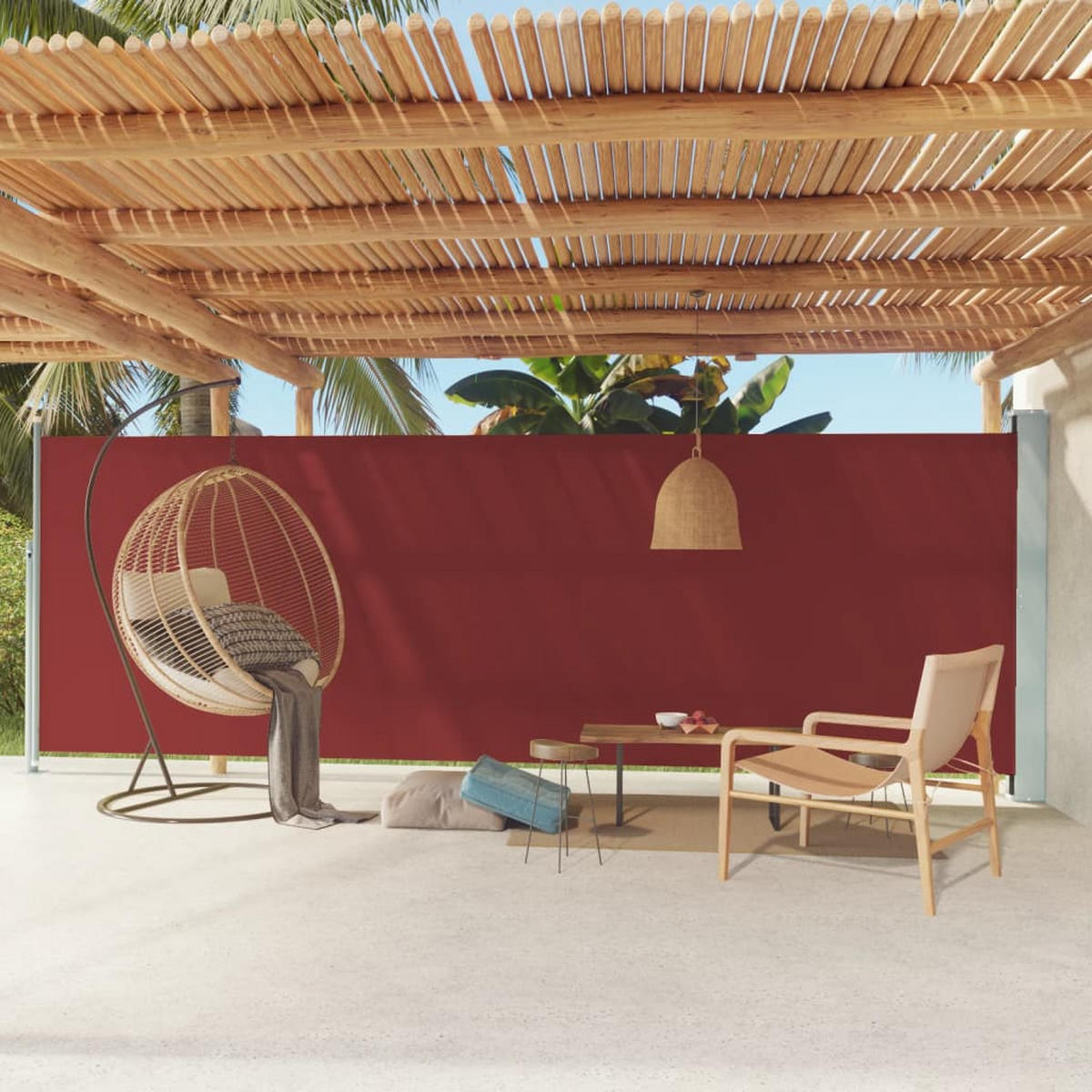 SEITENMARKISE Ausziehbar 180x600 cm Rot - Rot, Textil (600/180/1cm) - furnicato