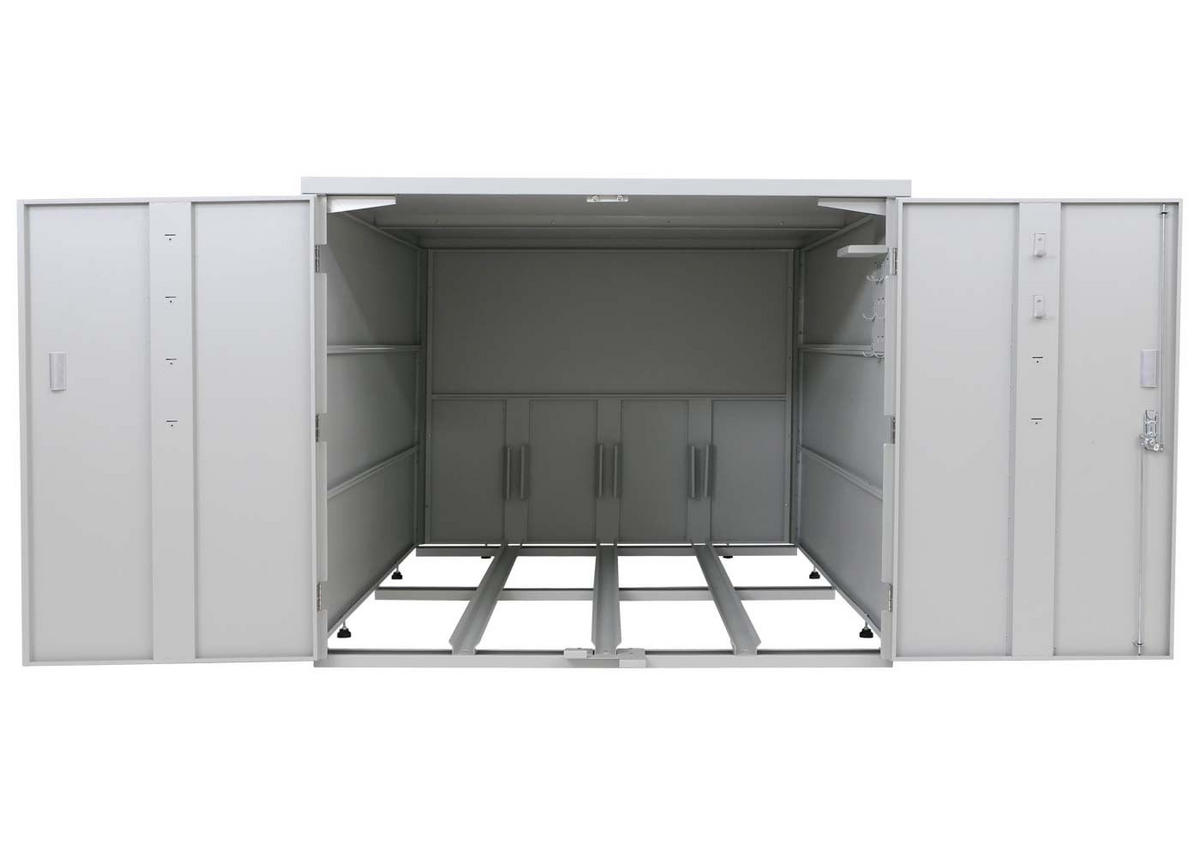 FAHRRADGARAGE 3er 124x148x208cm Hellgrau - Hellgrau, Metall (148/124/208cm) - PROREGAL