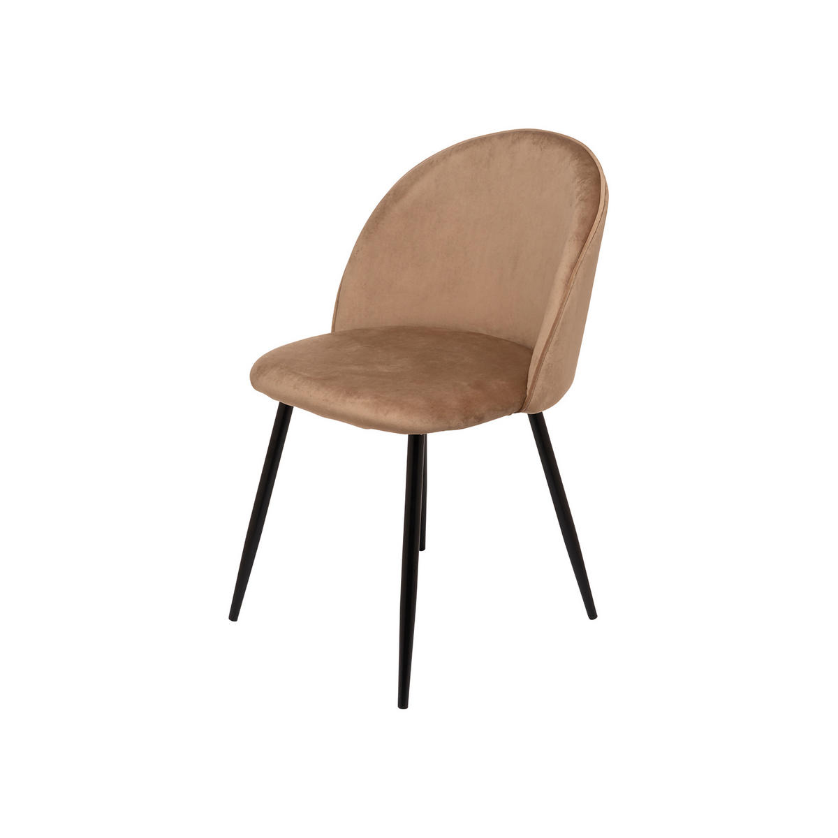 STUHL 4er Set in Metall Sand 53.5x50.5h81.5 - Schwarz, Metall (50.5/81.5/53.5cm) - DMORA