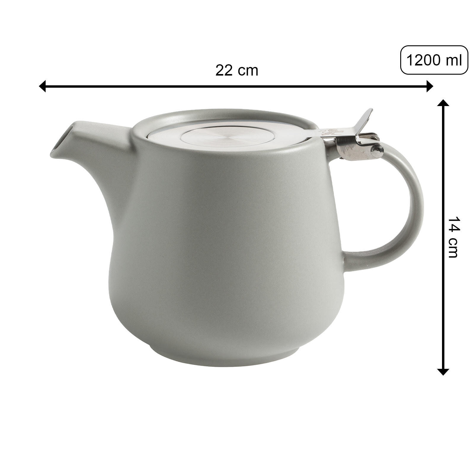 TEEKANNE TINT Hellgrau 1200 ml - Hellgrau, Metall (1.2L) - Maxwell & Williams