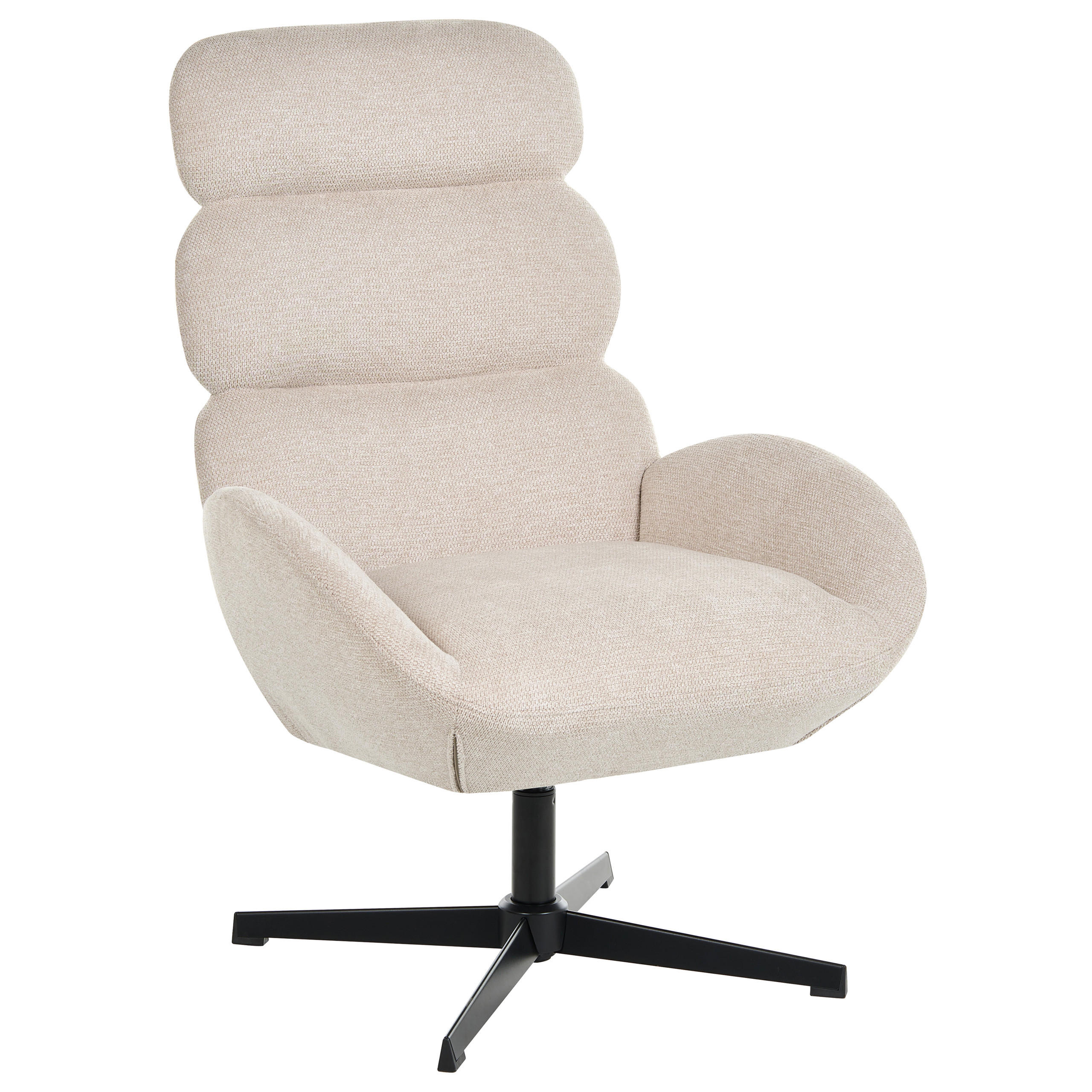 Beliani Drehsessel Beige, Schwarz 75x105x80 cm