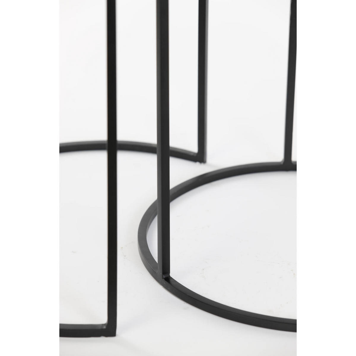 BEISTELLTISCH PRIMO Ø49x52 cm, 2er Set, Schwarz-Bronze - Bronzefarben, Metall (49/49/52cm) - Light & Living