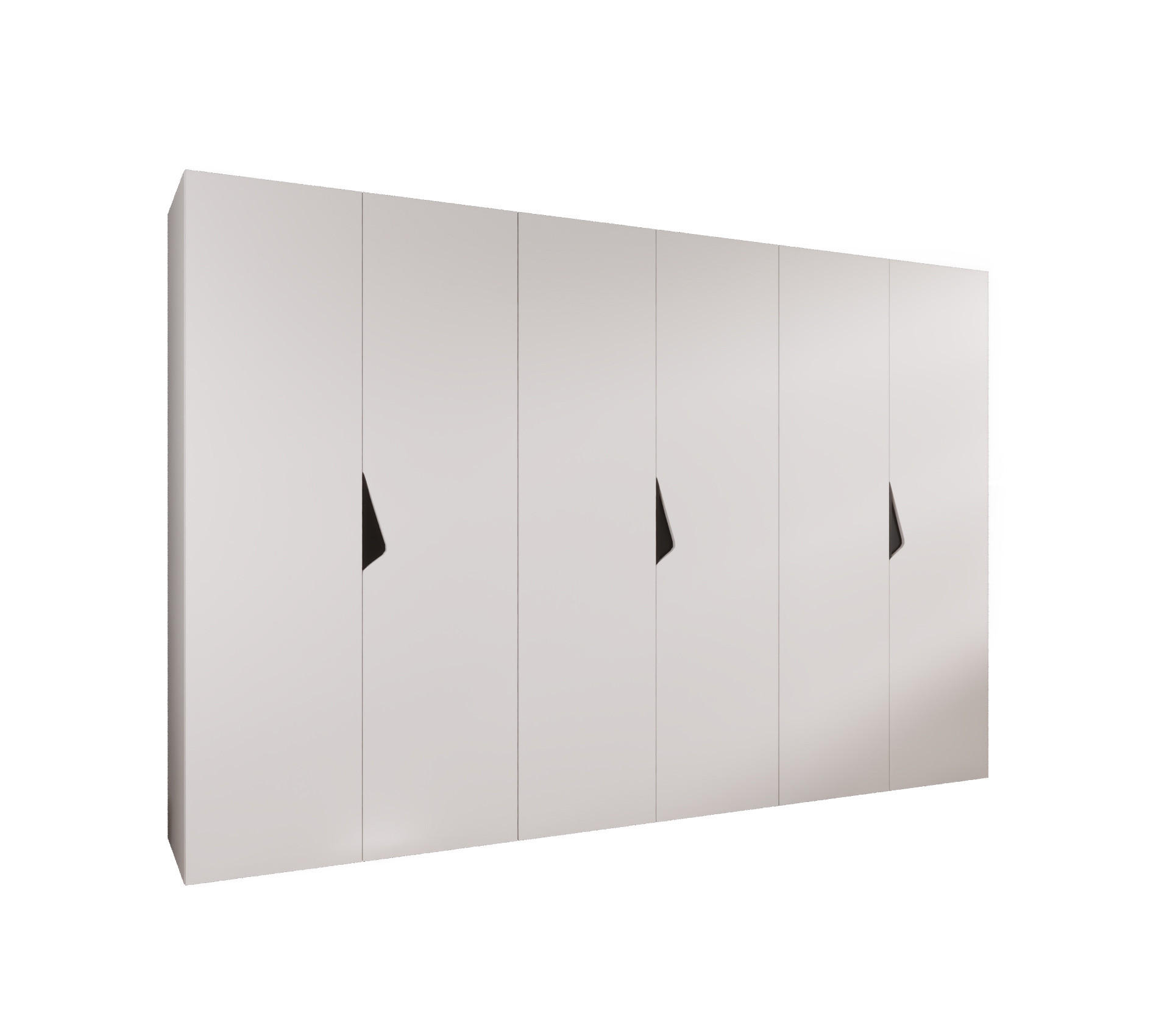 DREHTÜRENSCHRANK 202/300/52 6-türig - Schwarz/Weiß, Holz/Metall (300/202/52cm) - Abiks Möbel