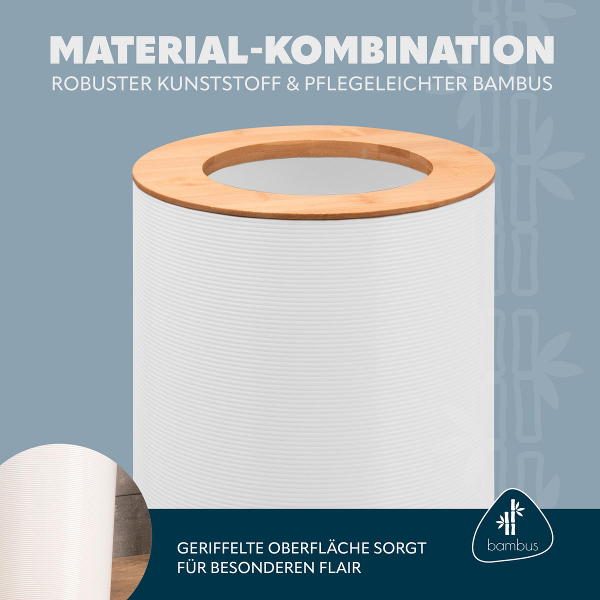 KOSMETIKEIMER SEGNO 5,5 Liter, weiß - Weiß, Kunststoff (19/24.5/19cm) - bremermann
