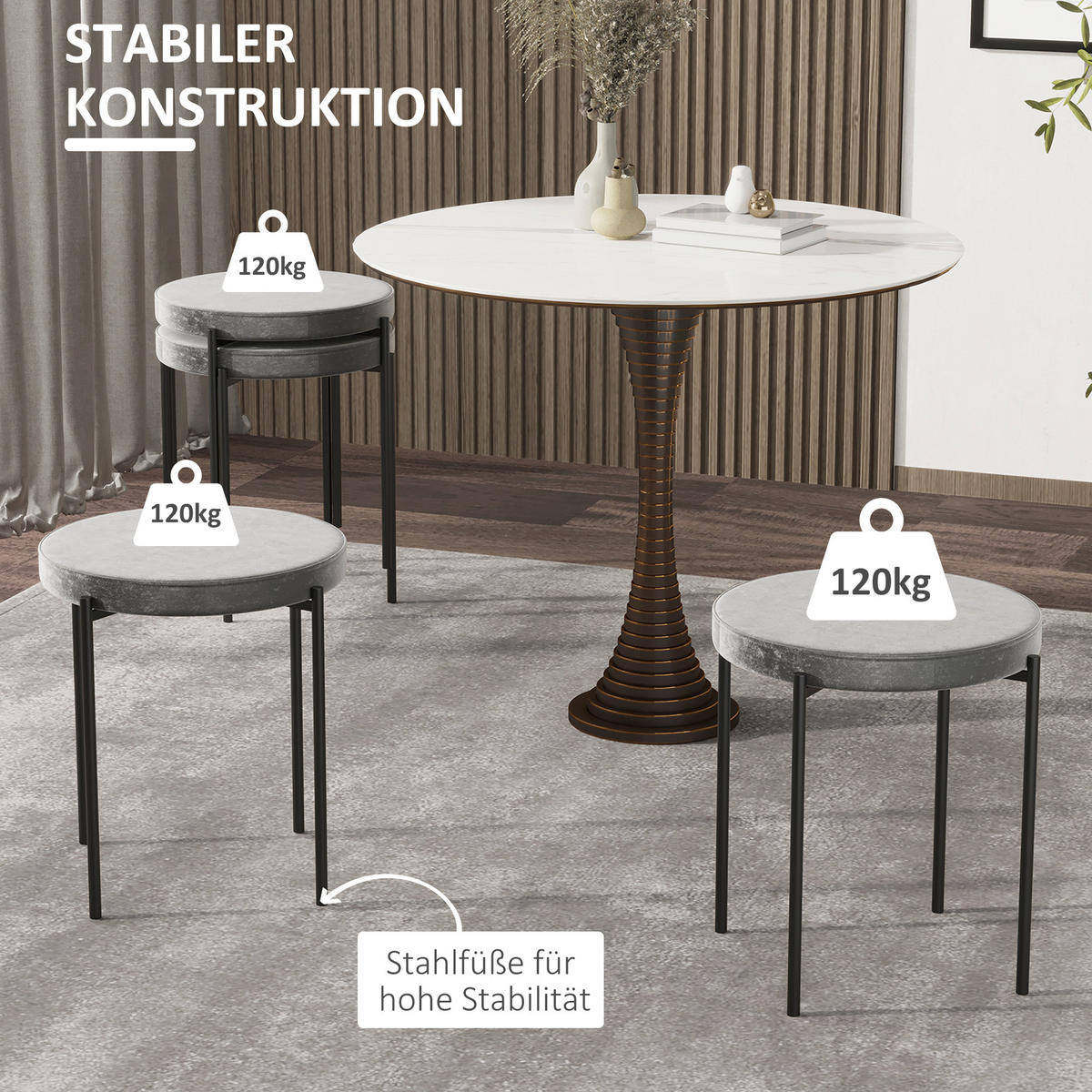 ESSZIMMERSTÜHLE, Polyester, Dunkelgrau - Dunkelgrau, Kunststoff (41.5/46/41.5cm) - HOMCOM
