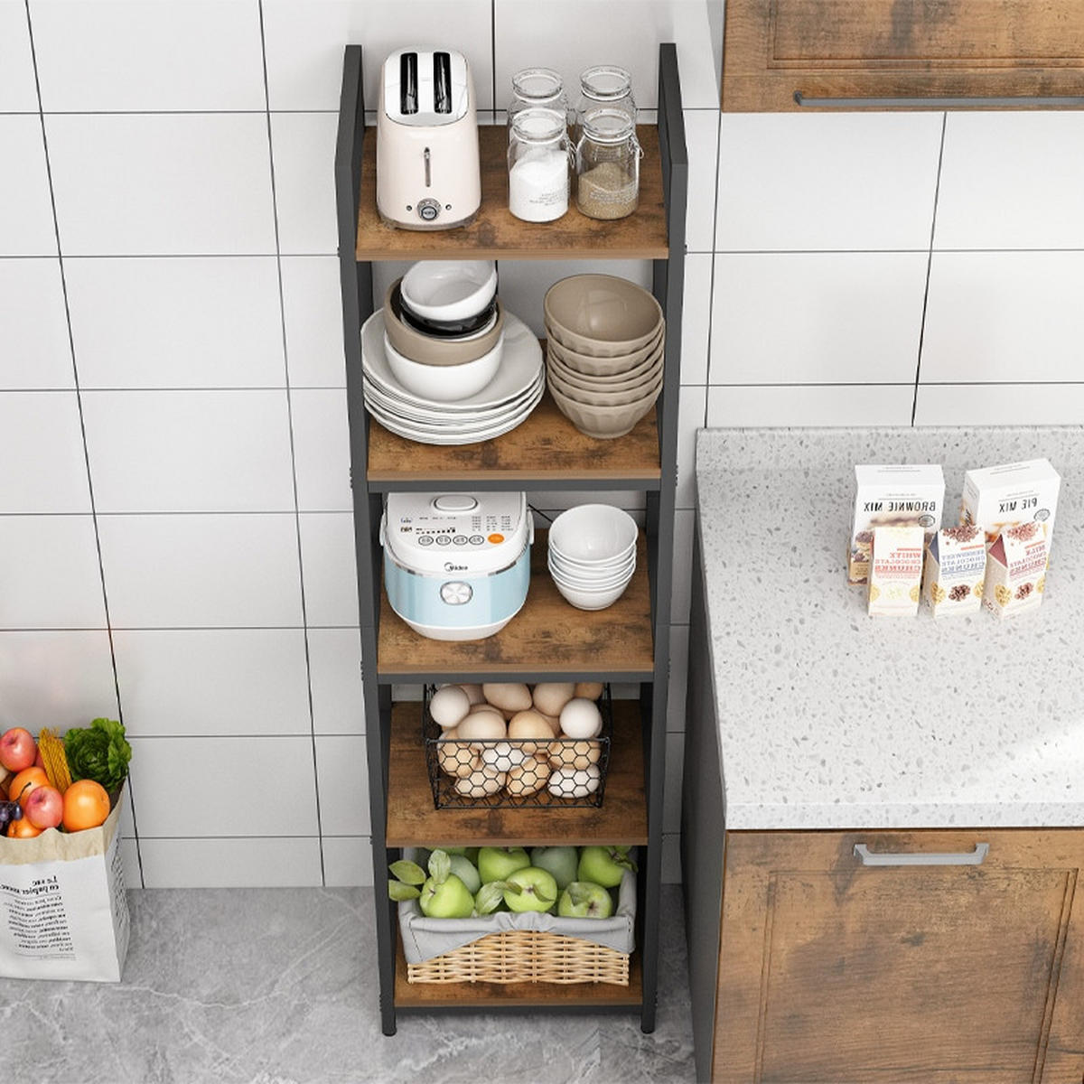 BÜCHERREGAL, braun 40/30/154cm - Braun, Holzwerkstoff (40/154/30cm) - Rebiko