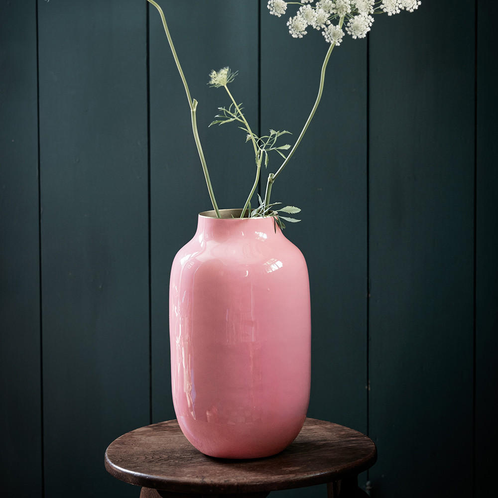 VASE Metal oval altrosa 30 cm - Rosa, Metall (30cm) - Pip Studio