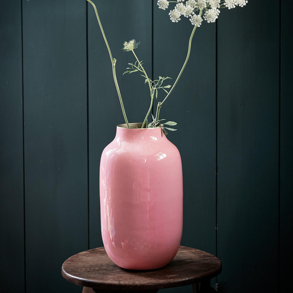 VASE Metal oval altrosa 30 cm - Rosa, Metall (30cm) - Pip Studio