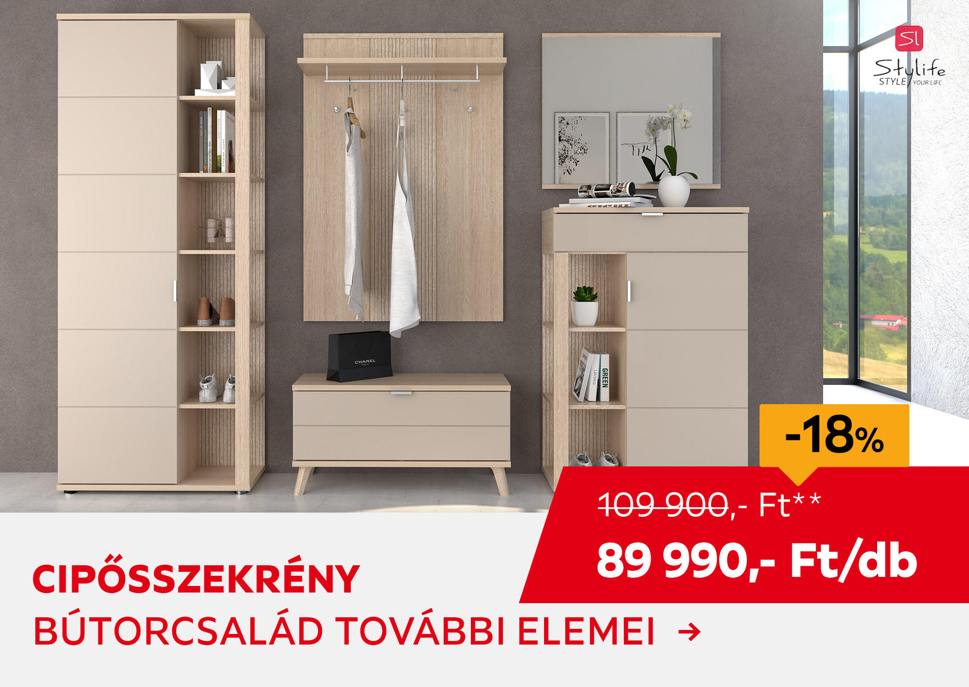CIPŐSSZEKRÉNY Kiemelt termék 109900 Ft.- helyett 89990 Ft.-