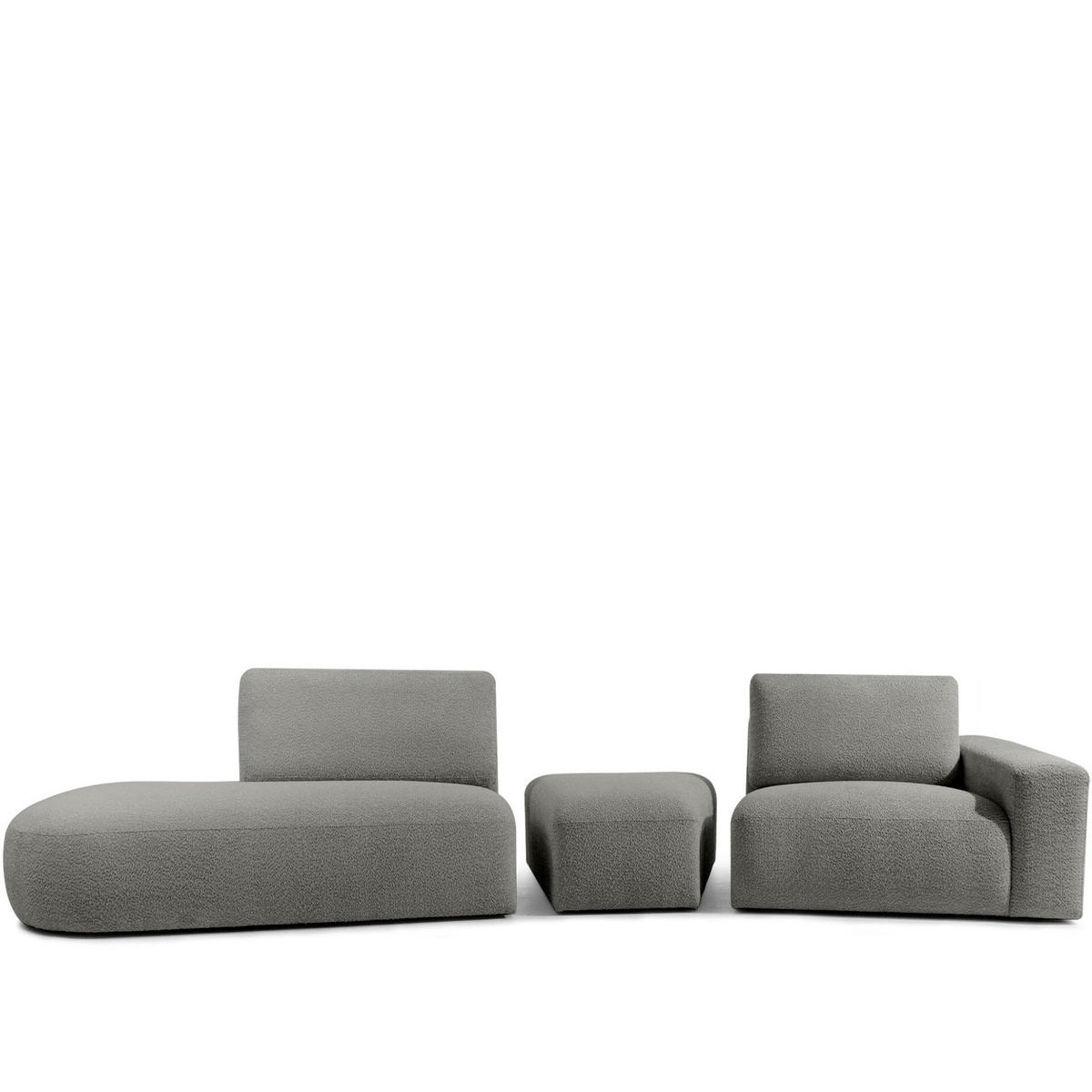 4-SITZER ECKSOFA ZUCCO Boucle links, Grau - Grau, Textil (350/84/105cm) - KONSIMO®