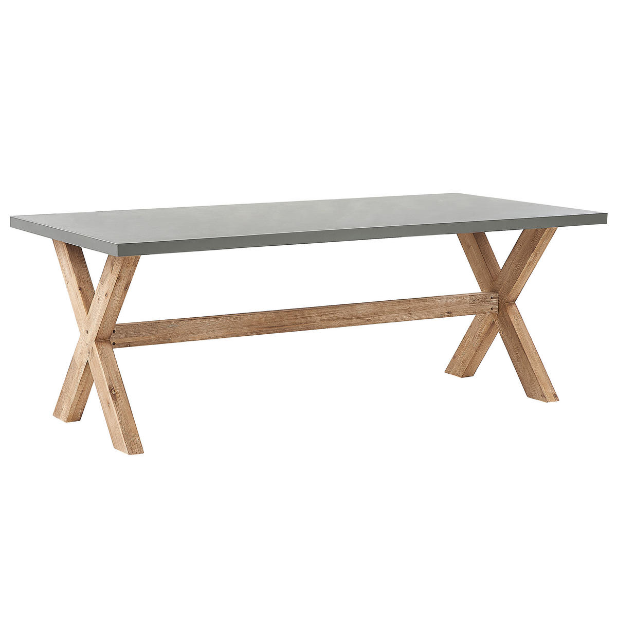 GARTENMÖBEL SET 6-Sitzer Rattan natürlich Auflagen cremeweiß Maros/Olbia - Hellbraun/Beige, Naturmaterialen - Beliani