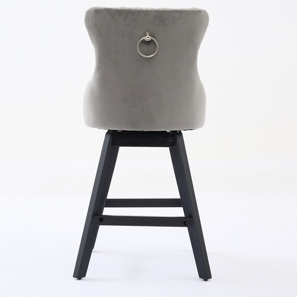 BARHOCKER 2er-Set aus Samt mit Holzbeinen, Grau - Grau, Textil (55/97.5/44.5cm)